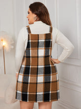 Load image into Gallery viewer, Honey Plus Size Plaid Wide Strap Overall Dress
