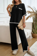 Load image into Gallery viewer, Devine Contrast Trim Half Sleeve Top and Pants Set
