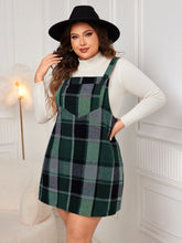 Load image into Gallery viewer, Honey Plus Size Plaid Wide Strap Overall Dress
