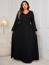 Load image into Gallery viewer, Honey Plus Size Cutout V-Neck Long Sleeve Maxi Dress
