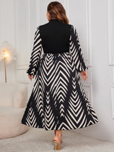 Load image into Gallery viewer, Honey Plus Size Printed Mock Neck Long Sleeve Midi Dress
