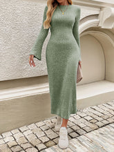 Load image into Gallery viewer, Devine Tied Round Neck Long Sleeve Midi Dress
