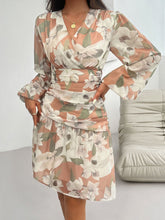 Load image into Gallery viewer, Devine Smocked Printed Long Sleeve Dress
