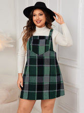 Load image into Gallery viewer, Honey Plus Size Plaid Wide Strap Overall Dress
