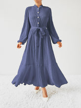 Load image into Gallery viewer, Honey Tie Waist Long Sleeve Dress
