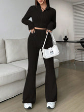 Load image into Gallery viewer, Honey Zip Up Long Sleeve Top and Pants Set
