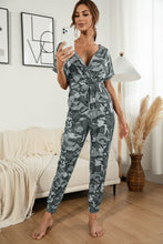 Load image into Gallery viewer, Surplice Neck Tied Short Sleeve Jumpsuit
