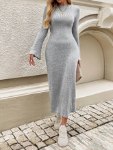 Load image into Gallery viewer, Devine Tied Round Neck Long Sleeve Midi Dress
