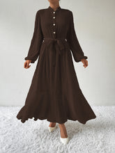 Load image into Gallery viewer, Honey Tie Waist Long Sleeve Dress
