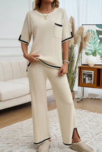 Load image into Gallery viewer, Devine Contrast Trim Half Sleeve Top and Pants Set
