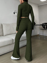 Load image into Gallery viewer, Honey Zip Up Long Sleeve Top and Pants Set
