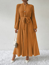 Load image into Gallery viewer, Honey Tie Waist Long Sleeve Dress
