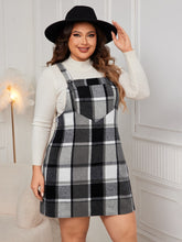 Load image into Gallery viewer, Honey Plus Size Plaid Wide Strap Overall Dress
