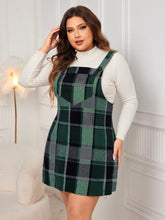 Load image into Gallery viewer, Honey Plus Size Plaid Wide Strap Overall Dress
