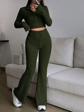 Load image into Gallery viewer, Honey Zip Up Long Sleeve Top and Pants Set
