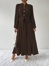 Load image into Gallery viewer, Honey Tie Waist Long Sleeve Dress
