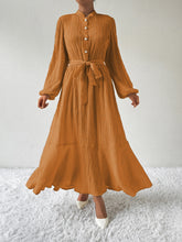 Load image into Gallery viewer, Honey Tie Waist Long Sleeve Dress
