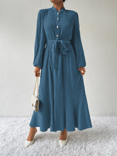 Load image into Gallery viewer, Honey Tie Waist Long Sleeve Dress
