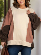 Load image into Gallery viewer, Plus Size Color Block Long Sleeve Hoodie
