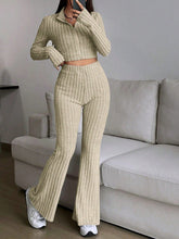 Load image into Gallery viewer, Honey Zip Up Long Sleeve Top and Pants Set
