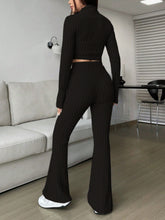 Load image into Gallery viewer, Honey Zip Up Long Sleeve Top and Pants Set
